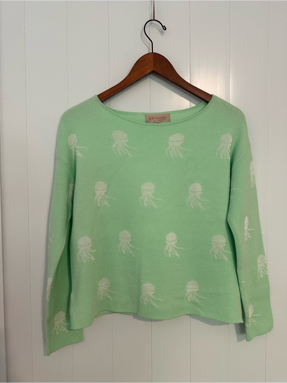 Philosophy Mint Green Jellyfish Motif Sweater